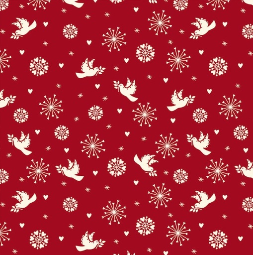 [BLAN-4497-141] Nordic Noel Dove Red by Stof Fabrics for Blank Quilting