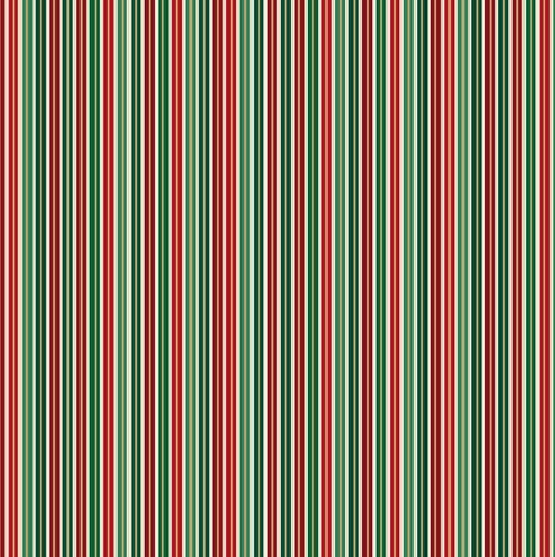 [AND-126-1] Jolly Saint Nick Stripe Multi by Makower UK for Andover Fabrics