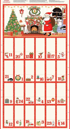 [AND-128-1] Jolly Saint Nick Advent Multi by Makower UK for Andover Fabrics