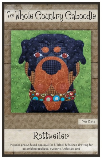 [WCC-PRE-ROTT] Rottweiler Precut Prefused Applique Kit from The Whole Country Caboodle