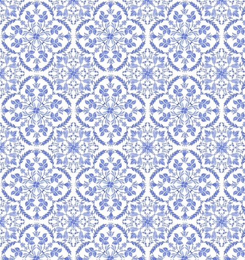 [NOR-28357-10] Delft Dynasty Tile White and Blue from Northcott Fabrics