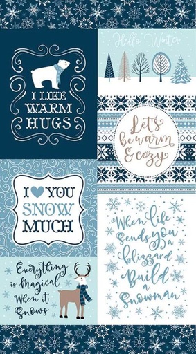 [RB-16368-PNL] Winter Magic Warm Hugs Panel by Dani Mogstad for Riley Blake Designs