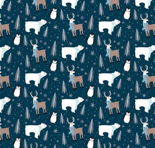 [RB-16360-NVY] Winter Magic Main Navy by Dani Mogstad for Riley Blake Designs