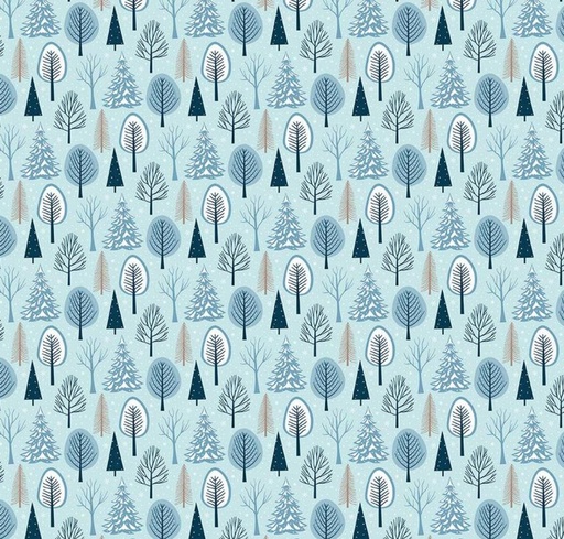 [RB-16362-AQUA] Winter Magic Trees Aqua by Dani Mogstad for Riley Blake Designs