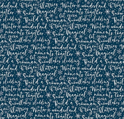 [RB-16363-NAVY] Winter Magic Winter Words Navy by Dani Mogstad for Riley Blake Designs