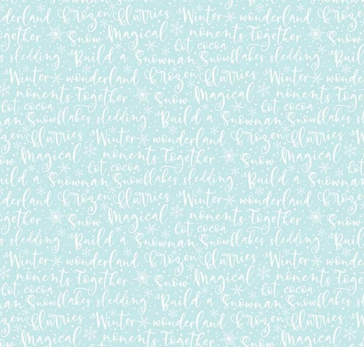 [RB-16363-AQUA] Winter Magic Winter Words Aqua by Dani Mogstad for Riley Blake Designs