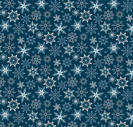 [RB-16365-NAVY] Winter Magic Snowflakes Navy by Dani Mogstad for Riley Blake Designs