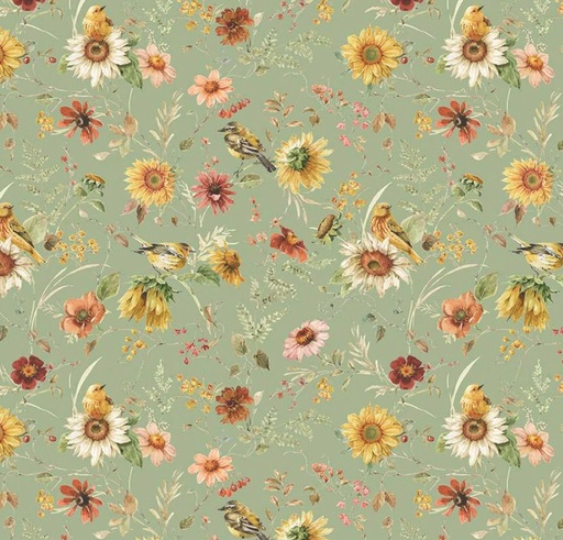 [RB-16671-GRN] Sunflower Whispers Prairie Green by Lisa Audit for Riley Blake Designs
