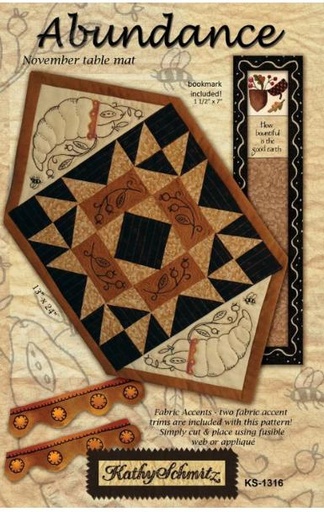 [KS-1316] Abundance November Table Mat Pattern by Kathy Schmitz