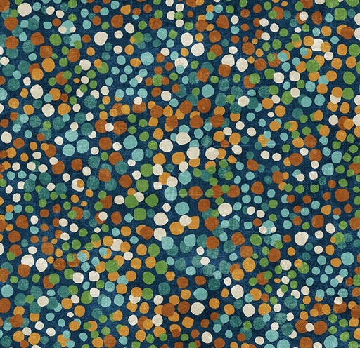 [NOR-28468-48] Dino Roar Dino Dots Navy by Brett Blumenthal for Northcott Fabrics