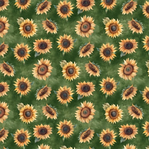 [WP-33917-725] Sunkissed Sunflower Toss Green by Nancy Mink for Wilmington Prints