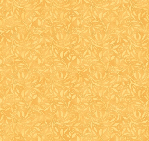[NOR-28226-52] Nativity Leaf Scroll Yellow by Alison McGarrigle for Northcott Fabrics