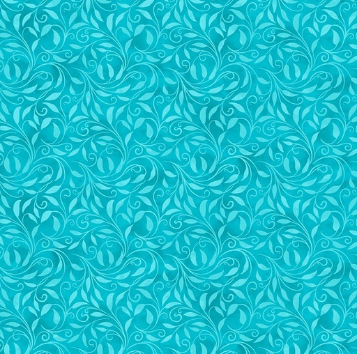 [NOR-28226-64] Nativity Leaf Scroll Turquoise by Alison McGarrigle for Northcott Fabrics