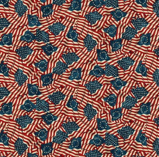 [NOR-28371-12] America 250 Flags Beige Multi by Linda Ludovico for Northcott Fabrics