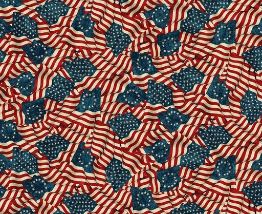 [NOR-B28371-12] America 250 Flags Wide Back Beige by Linda Ludovico for Northcott Fabrics