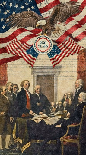 [NOR-28365-12] America 250 Feature Panel Beige by Linda Ludovico for Northcott Fabrics