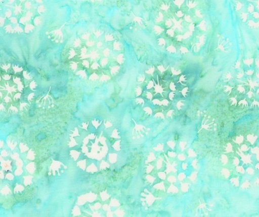 [ANF-3566-QX] Iris Beauty Batik Mums Seafoam by Jacqueline de Jonge for Anthology Fabrics