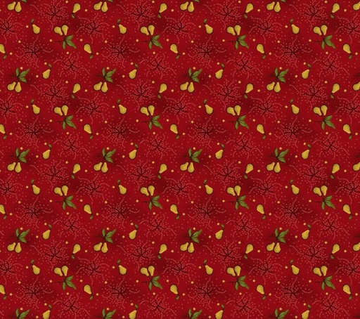 [HG-983-88] Baubles & Balsam Pear Orchard Cranberry by Kim Diehl for Henry Glass Fabrics