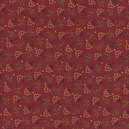 [HG-984-88] Baubles & Balsam Clover Blossoms Cranberry by Kim Diehl for Henry Glass Fabrics