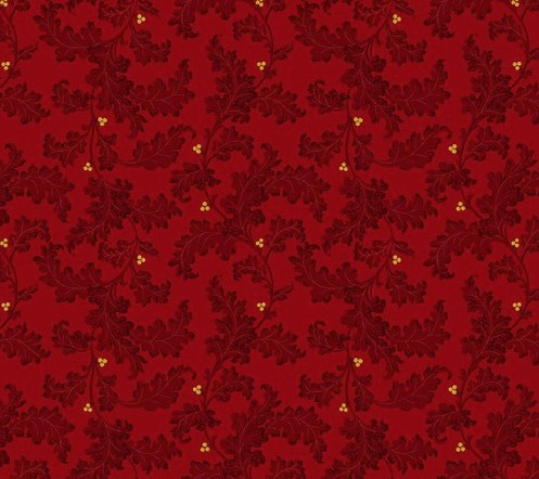 [HG-985-88] Baubles & Balsam Leafy Vines Cranberry by Kim Diehl for Henry Glass Fabrics