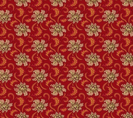 [HG-986-88] Baubles & Balsam Holiday Foulard Cranberry by Kim Diehl for Henry Glass Fabrics