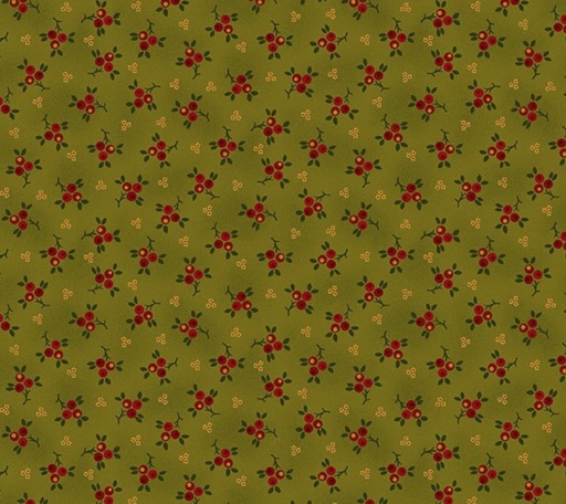 [HG-987-66] Baubles & Balsam Berry Sprigs Evergreen by Kim Diehl for Henry Glass Fabrics