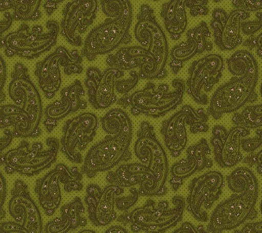 [HG-993-66] Baubles & Balsam Fancy Paisley Evergreen by Kim Diehl for Henry Glass Fabrics