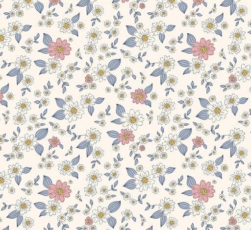 [COW-4567-55] Kitten Fun Floral Multi by Julia Khimich for Clothworks