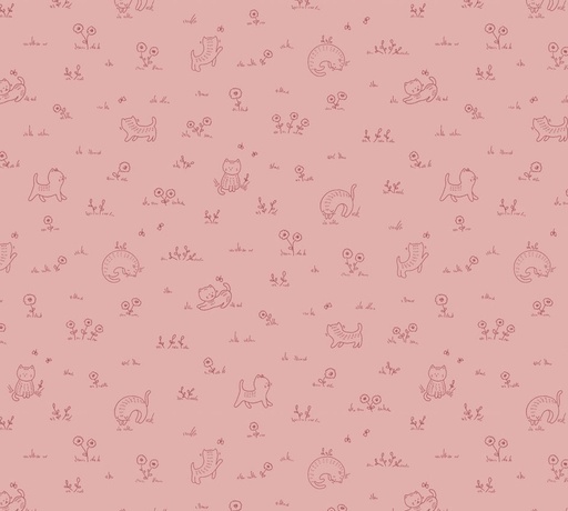 [COW-4570-42] Kitten Fun Playful Tonal Pink by Julia Khimich for Clothworks