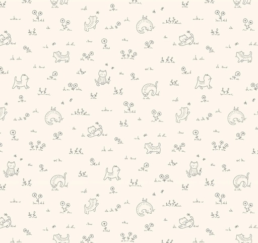 [COW-4570-57] Kitten Fun Playful Tonal Cream by Julia Khimich for Clothworks