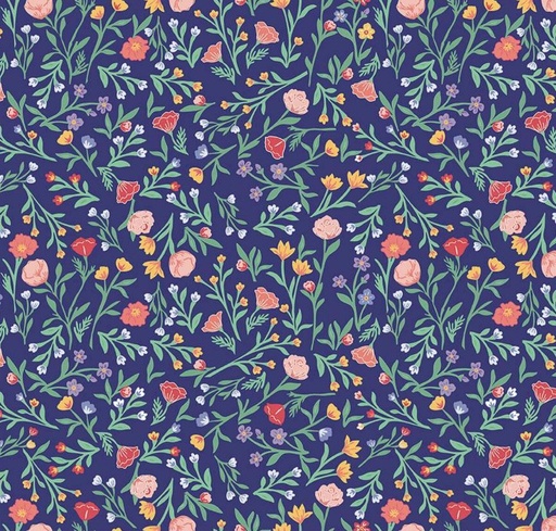 [RB-16654-NAVY] Simple Pleasures Scattered Vine Navy by American Jane for Riley Blake Designs