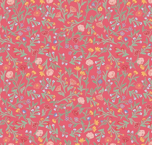 [RB-16654-RSPBRY] Simple Pleasures Scattered Vine Raspberry by American Jane for Riley Blake Designs