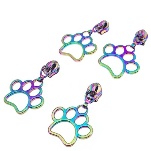 [SAS-ZIP-PAW] Iridescent Paw Zipper Pulls from Sassafras Lane Designs