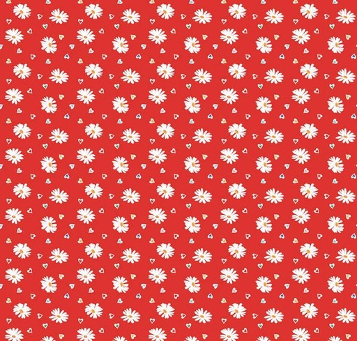 [RB-16652-STRWBRY] Simple Pleasures Heart Daisies Strawberry by American Jane for Riley Blake Designs