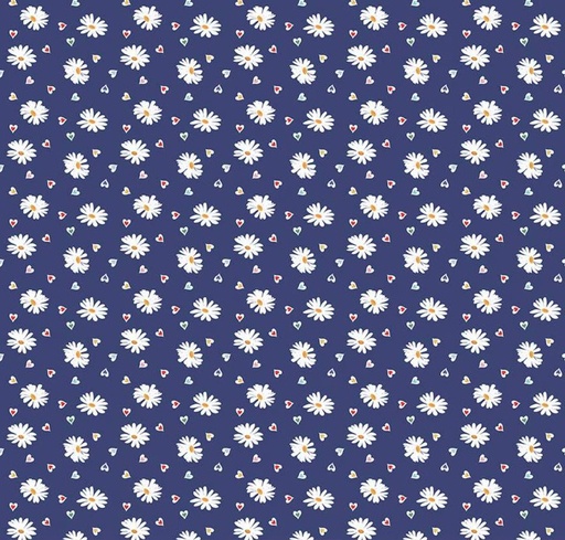 [RB-16652-NAVY] Simple Pleasures Heart Daisies Navy by American Jane for Riley Blake Designs