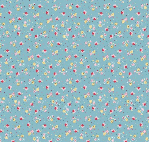 [RB-16653-AQUA] Simple Pleasures Calico Sweet Rose Aqua by American Jane for Riley Blake Designs