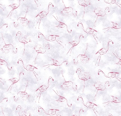 [SEF-8490-51] Flamingo Fling Tossed Flamingo Outline Lilac by Nancy Smith for Studio E Fabrics