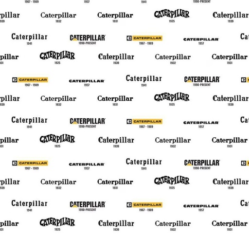 [RB-16724-WHT] Caterpillar 100 Years Vintage Logos White from Riley Blake Designs