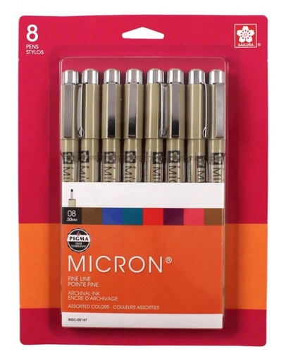[SK-50147] Pigma Micron 8 Pack Pen Set