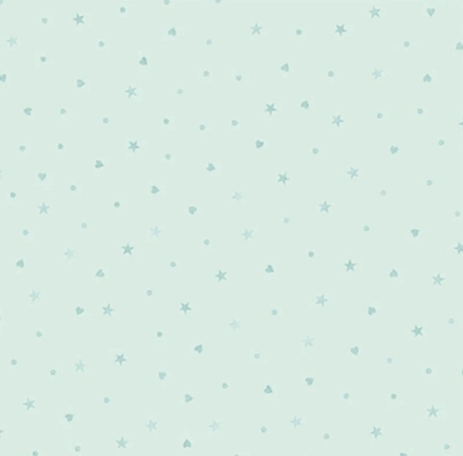 [PB-6021LT] First Impressions Ditzy Stars and Hearts Light Teal from P&B