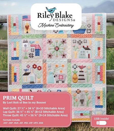 [ME-018PRQ25R2] Prim Quilt Lori Holt Machine Embroidery Pattern