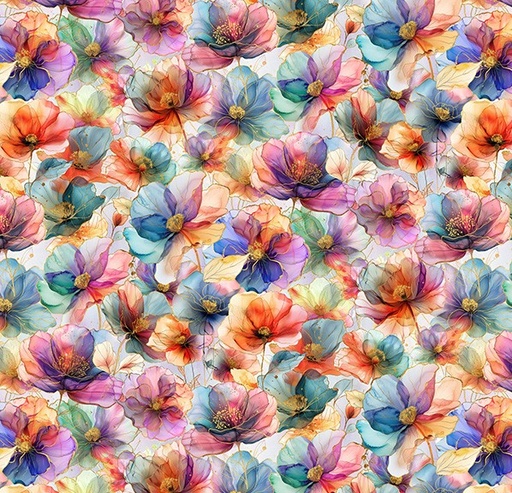 [HOF-x625-130] Flourish Large Floral Multi from Hoffman