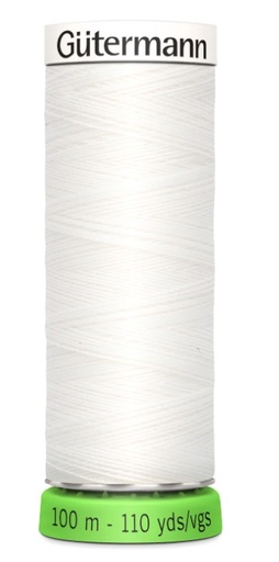 [GUT-RPET-800] Gutermann Recycled Polyester Thread Nu White 110 Yds