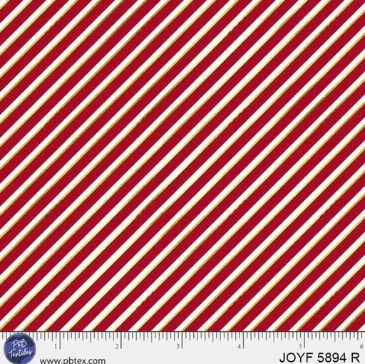 [PB-5894R] Joyful Candy Cane Stripe Red by Sara Berrenson for P&B Textiles
