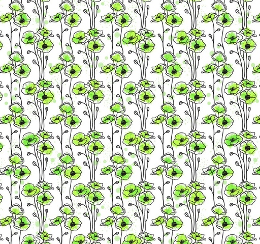 [NOR-10701-10] Good Together Floating Poppies Green by Patrick Lose for Northcott Fabrics