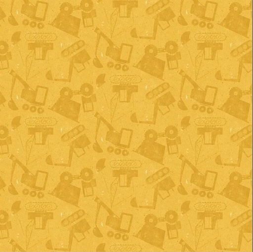 [WF-54943-3] Diggers & Dozers Load by Load Sunny Yellow from Windham Fabrics