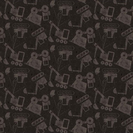 [WF-54943-5] Diggers & Dozers Load by Load Dirt Black from Windham Fabrics