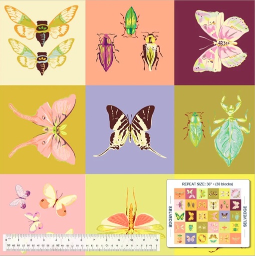 [WF-54651DP-X] Insectarium Square Dance Multi by Tamara Kate for Windham Fabrics