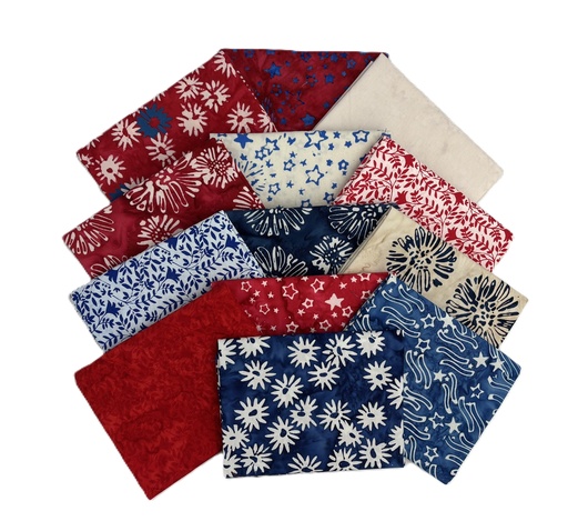 [PP-LetFreeFQB] Let Freedom Reign Fat Quarter Bundle by Expressions Batiks from Riley Blake