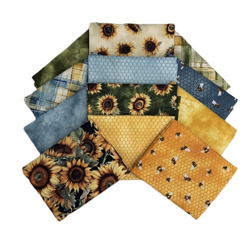 [PP-SunkissFQB] Sunkissed Sunflowers by Wilmington Fat Quarter Bundle